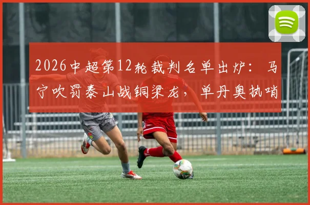 2026中超第12轮裁判名单出炉：马宁吹罚泰山战铜梁龙，单丹奥执哨海港对浙江，关键判罚成焦点